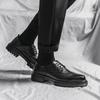 Herr Svarta Casual Brogues Läderskor Business Slip-on Skor Komfort Mode Kontorsskor för Män Zapatos De Hombre