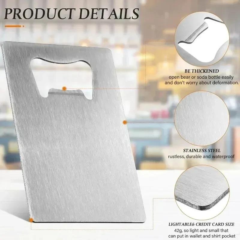 Wedding Gift Stainless Steel Card Shape Beer Bottle Opener For Wallet Pocket Bar Restaurant DIY Mini Anti-Rust Food Grade Favor