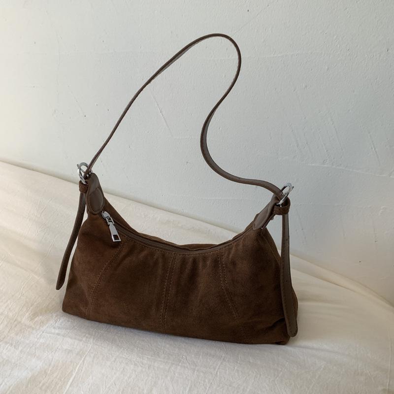 Women's Suede Shoulder Bag: Versatile, Fashionable Crossbody & Underarm Design