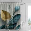 3D Flower Embossed Shower Curtain 180x 200cm Bathroom Toilet Decoration Tropical Plant Partition Curtain Waterproof