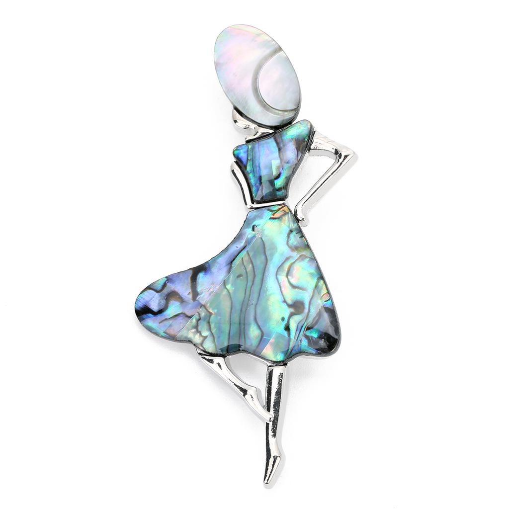 85x30mm Trendy Natural Shell Brooch Pin Pendant Metal Girl Model For Lady Women Party Charm Necklace Jewelry Finding Ornament