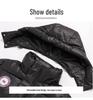 2024 Unisex Extra Long Hooded Black Cotton Jacket - Color Block Thickened Winter Coat