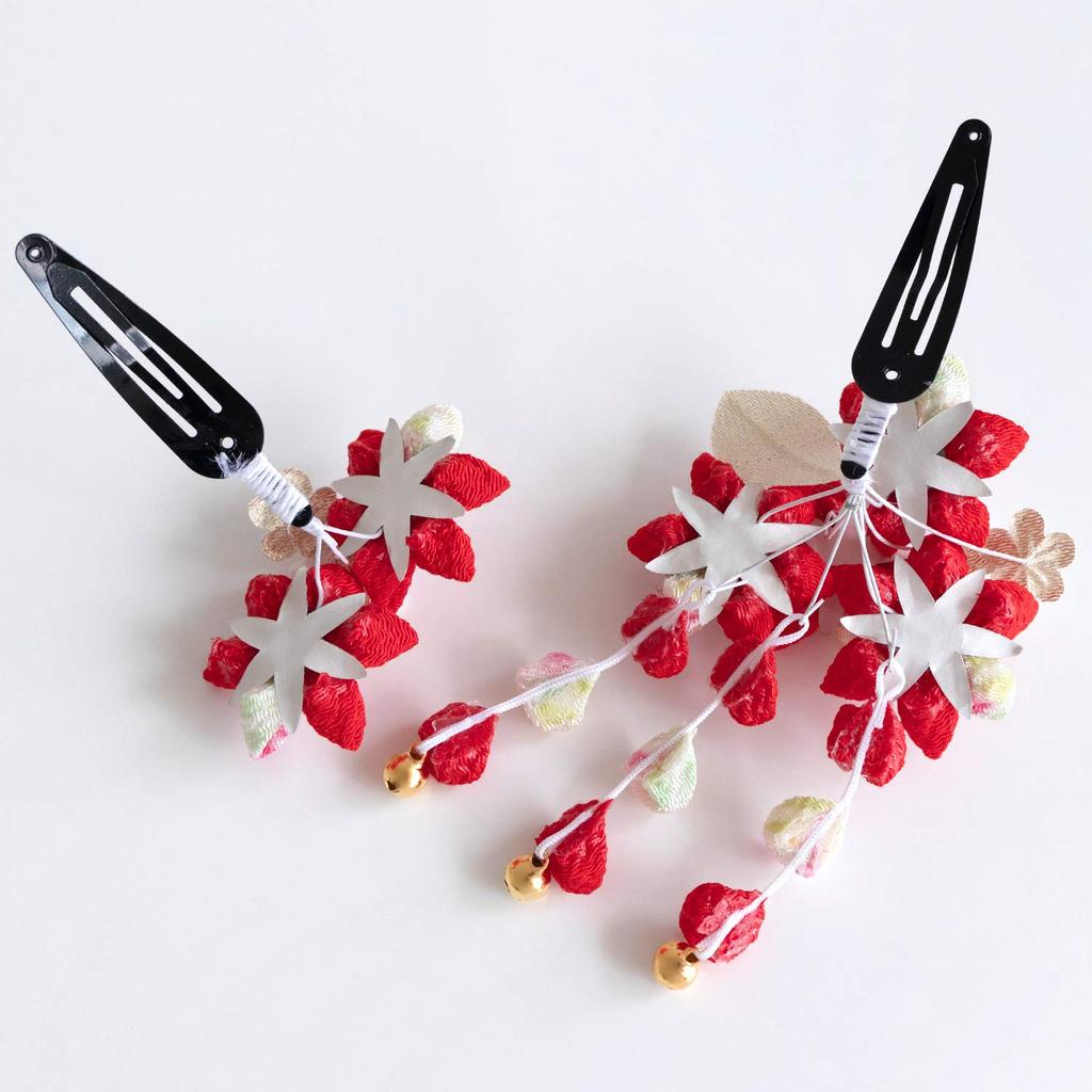 Shichigosan Hair Ornament for Years Old 753 Tsumami Craft A B D F K Set One [Kyoetsu] 3-7 2-Piece (A-08, Size)