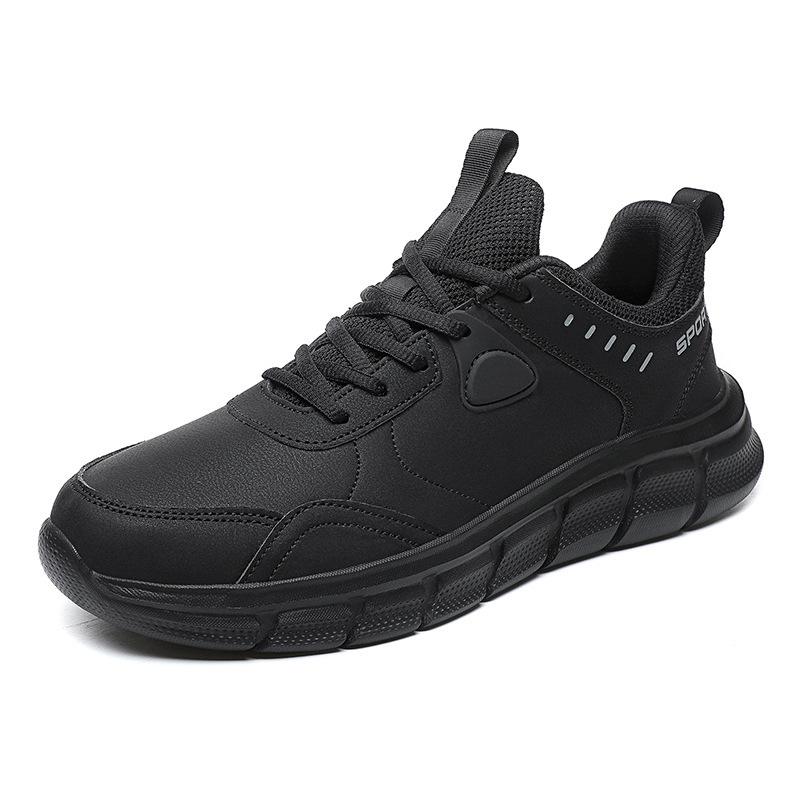 Spring large size outdoor leather surface running casual sports shoes student soft sole travel sub 39