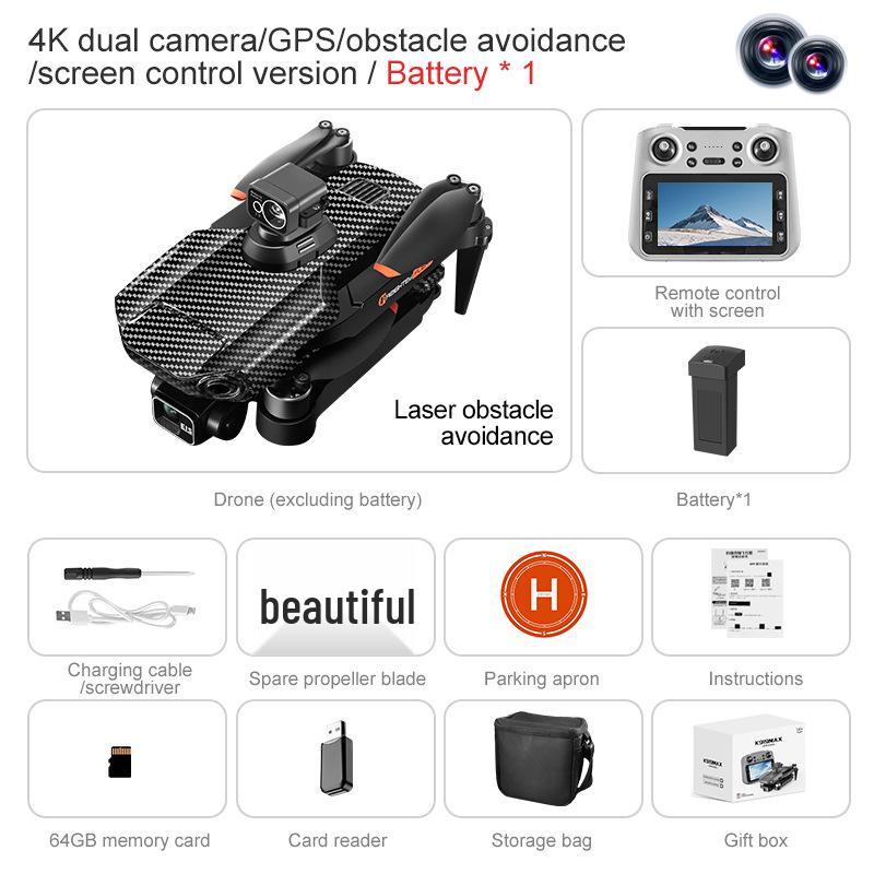 K919MAX 4K Drone with Three-Axis Gimbal, Obstacle Avoidance, and Screen Control for Aerial Photography