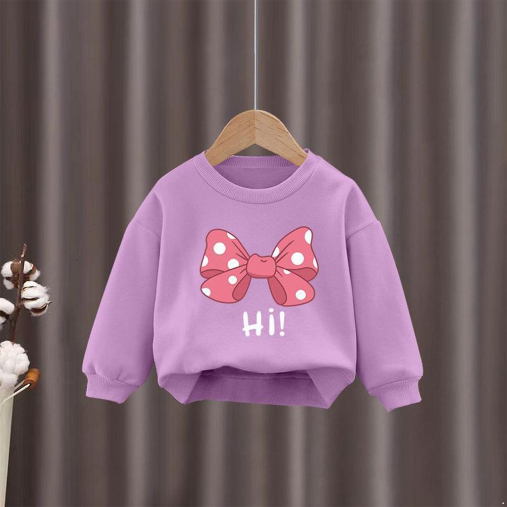 Kids Girls 2Pcs Sweatshirt Outfit Rib Trim Sweatshirt and Jogger Pants Casual Suit