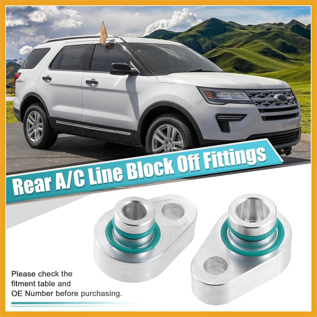 2 Set AC Rear Blockout Kit AC Elimination Auxiliary Kit for Ford Explorer 2010-2018 Metal Silver Tone Replacement