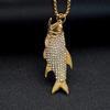 Hip Hop Fish Shape Pendant Trendy Fashion Fishing Sports Necklace