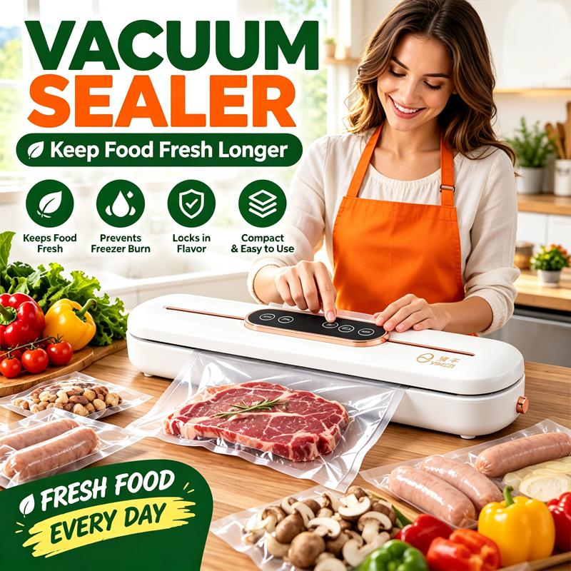 Mini Vacuum Sealer – Keep Food Fresh Longer, Compact & Automatic