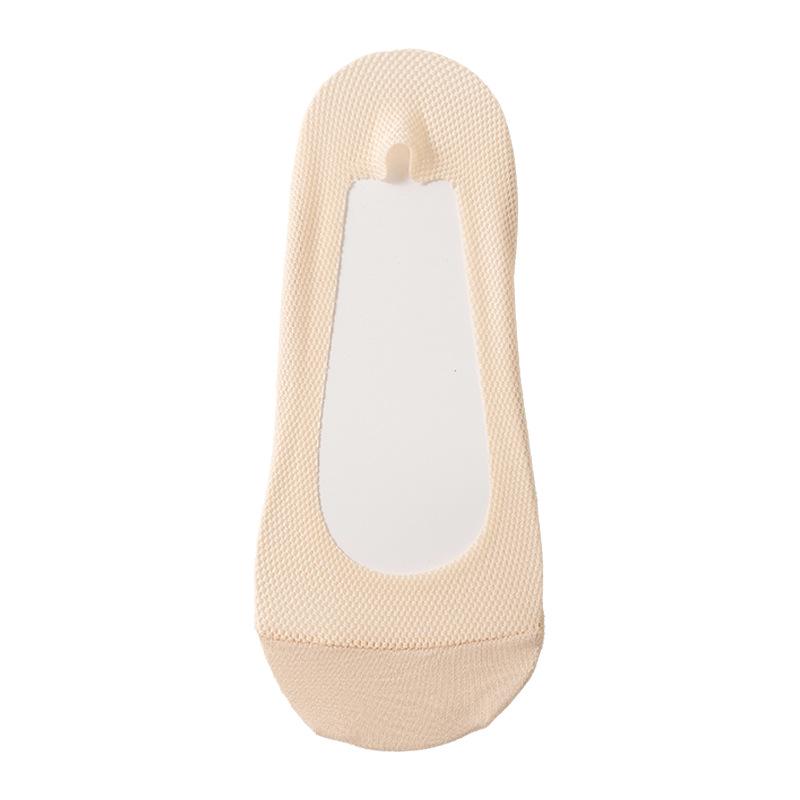 Women's Summer Thin Ice Silk Low-Cut Boat Socks - Anti-wear, Sweat-absorbing, Non-slip Heel