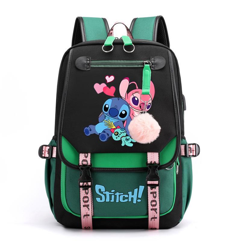 Cute Cartoon Printed Schoolbag Junior High School Student High School Student With Usb Multi-Function Student Schoolbag