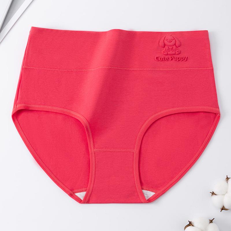 Big Size Lady Spring and Autumn Print Pure Cotton 10A Antibacterial High Waist Briefs