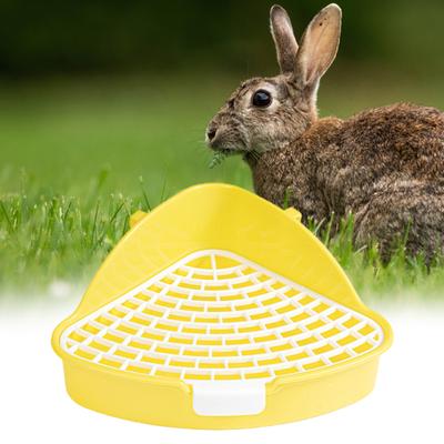 Haustier-Toilette, praktische Kaninchentoilette, leicht zu reinigen, großer ausgehöhlter dreieckiger Bereich, Kleintier-Toilette, Haustierbedarf
