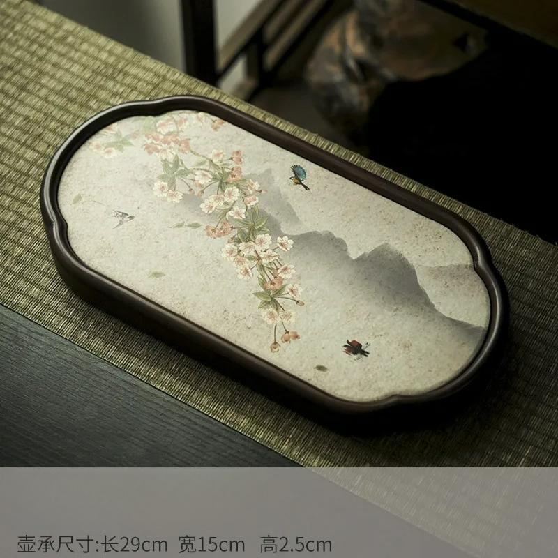 29x15x2.5cm New Household Bamboo Water Absorbing Tea Tray, Chinese Retro Dry Tea Tray