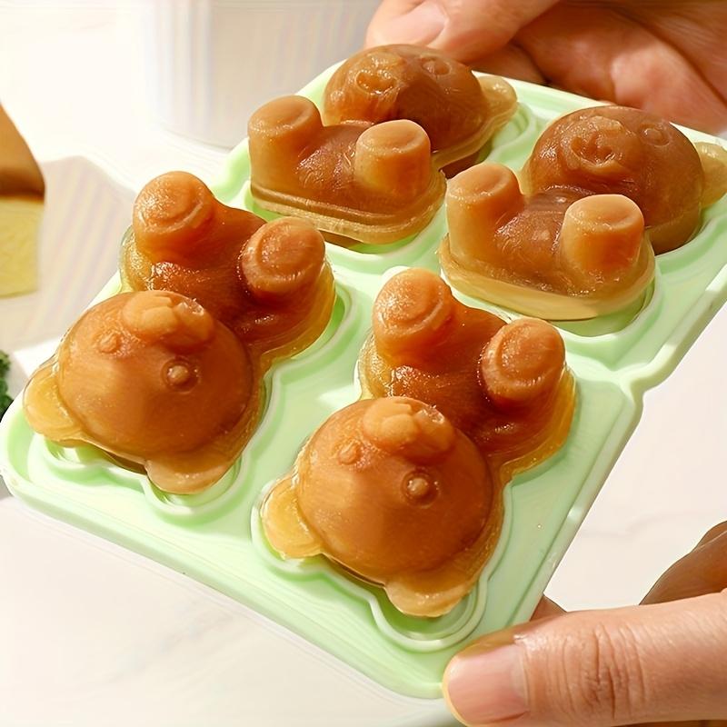 1PC Teddy Bear Ice Cube Mold, 4-cavity Silicone Ice Cube Tray, Cute Ice Cube Mold, Washable