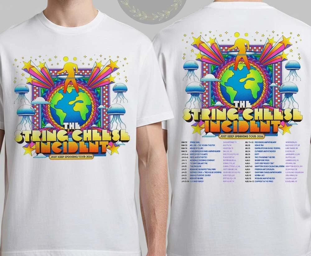 The String Cheese Incident Just Keep Spinning Tour 2026 T Shirt E123 XL