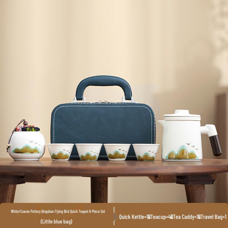 Rough Pottery Ceramic Travel Tea Set