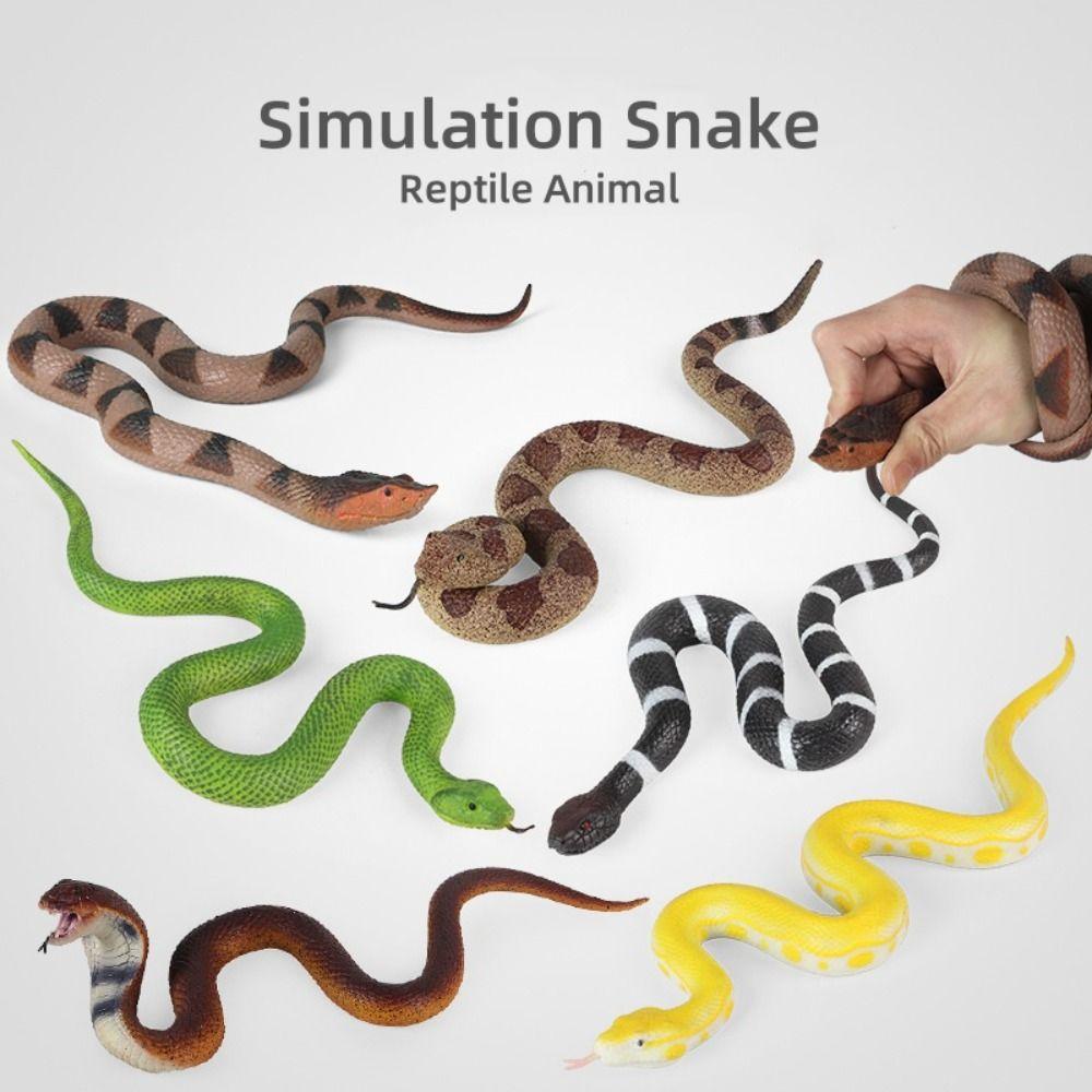 

Reptile Animal Snake Action Figures Python Cobra Simulation Snake Rattlesnake Model Prank Toy Five step snake