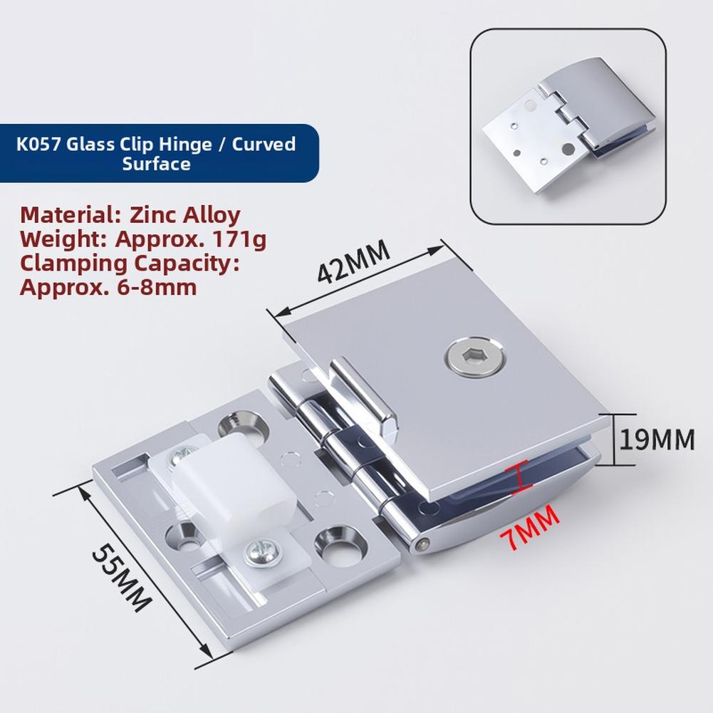 glass door hinge waterproof rust resistant Display cabinet hinge for 6 to 8mm glass zinc alloy spring loaded adjustable pivot