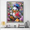Disney Diamond Painting Donald Duck Spring Flower Sea Theme Art Painting Cartoon Diamond Painting Full Diamond Cross Stitch DIY Gift Home Decoration