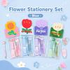 Dreamy Flower Stationery Set 8-in-1 Ballpoint Pen Multi-functional Clip  Gift Prize
