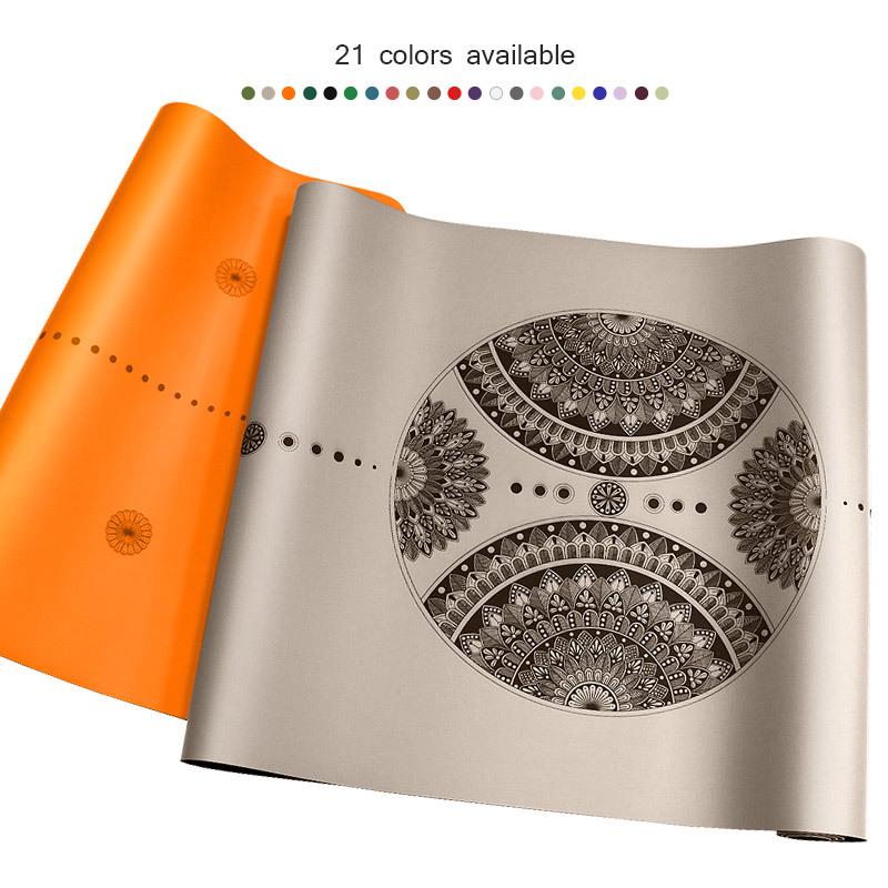Exquisitely Carved Non-Slip Dual-Sided Yoga Mat - Sweat-Absorbing Natural Rubber for Home & Studio Use