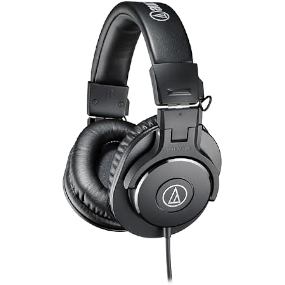 

Audio-Technica ATH-M30x Professional Monitor Headphone Wired [Monitor/Mixing/Sealed/Foldable/3.0 ...