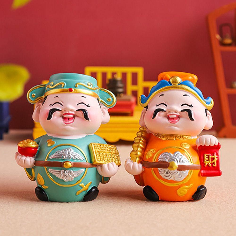 Cute Lucky New Year Statue Fortune Chinese God Statue  New Year Decoration Gifts