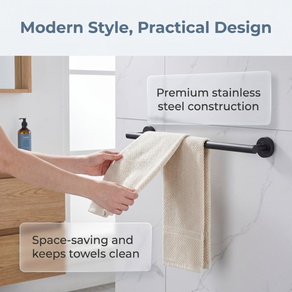 Stainless Steel Towel Rack Black Towel Hanger Towel Bar Bathroom Kitchen Washroom