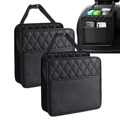 TARATI Car Storage Foldable Seatback Waterproof and Easy To PU Car Convenient Car 2 Pieces Box, Pocket, Stain-Resistant, Install, Material, 25x25x8cm,
