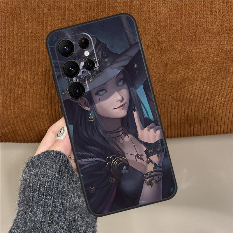 Halloween Witch Girl Art Phone Case For Samsung Galaxy S25 Ultra S9 S10 S20 S21 S22 Plus S24 FE S23 Ultra Back Cover