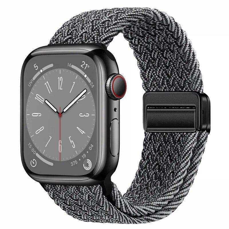 Nylon Strap For Apple Watch 44mm 45mm 49mm 42mm 38mm 40mm 41mm Watchband Bracelet for iWatch Series Ultra 9 8 7 6 5 4 SE 3 Band