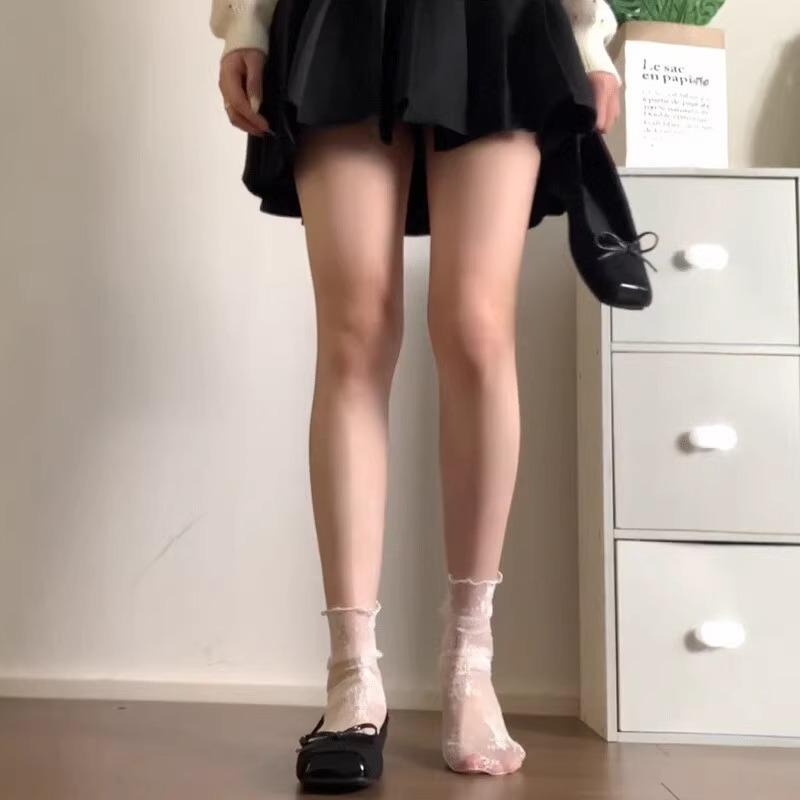 Transparente Netz-Ballettsocken mit Blumenmuster für Wade, für Frühling/Herbst