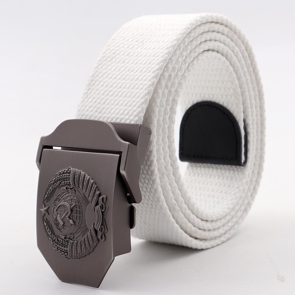 Dicker Canvas Gürtel mit Legierungsschnalle für Freizeithosen