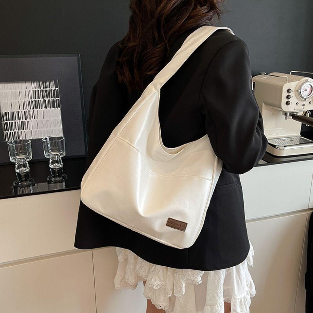 PU Leather Minimalist Tote Bag Large Capacity Ladies Handbags Casual Single Shoulder Bag  Gift