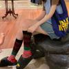 Herbst Winter Ins Mode Für Frau Farbverlauf Gestreift Bunt Retro Wadenlange Socken Baumwolle Hoher Schaft Weich Sport Damen Freizeit Socken