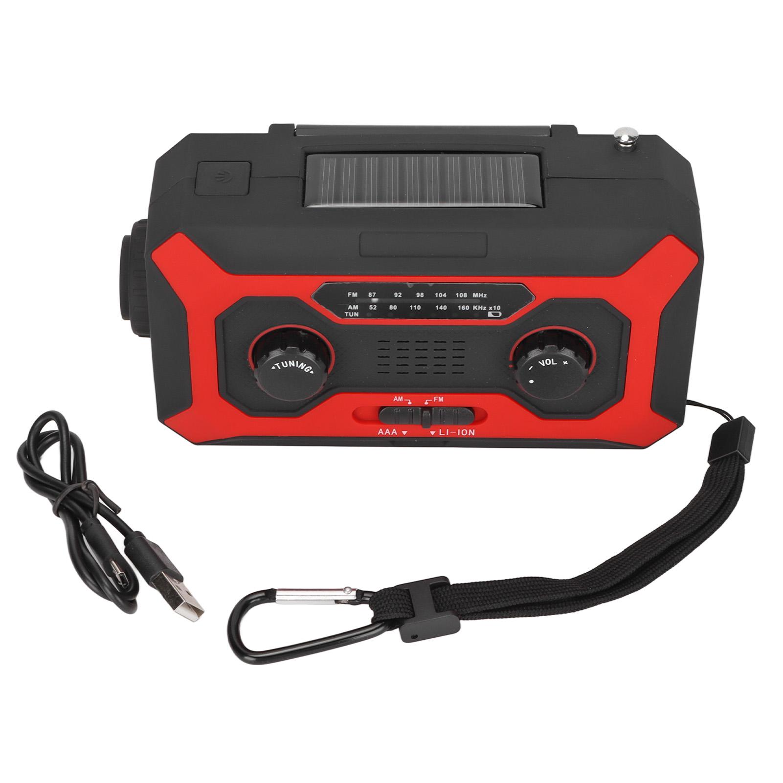 

Hand Crank Flashlight Radio Waterproof 5 Charging Methods Portable Multifunctional Emergency Radio