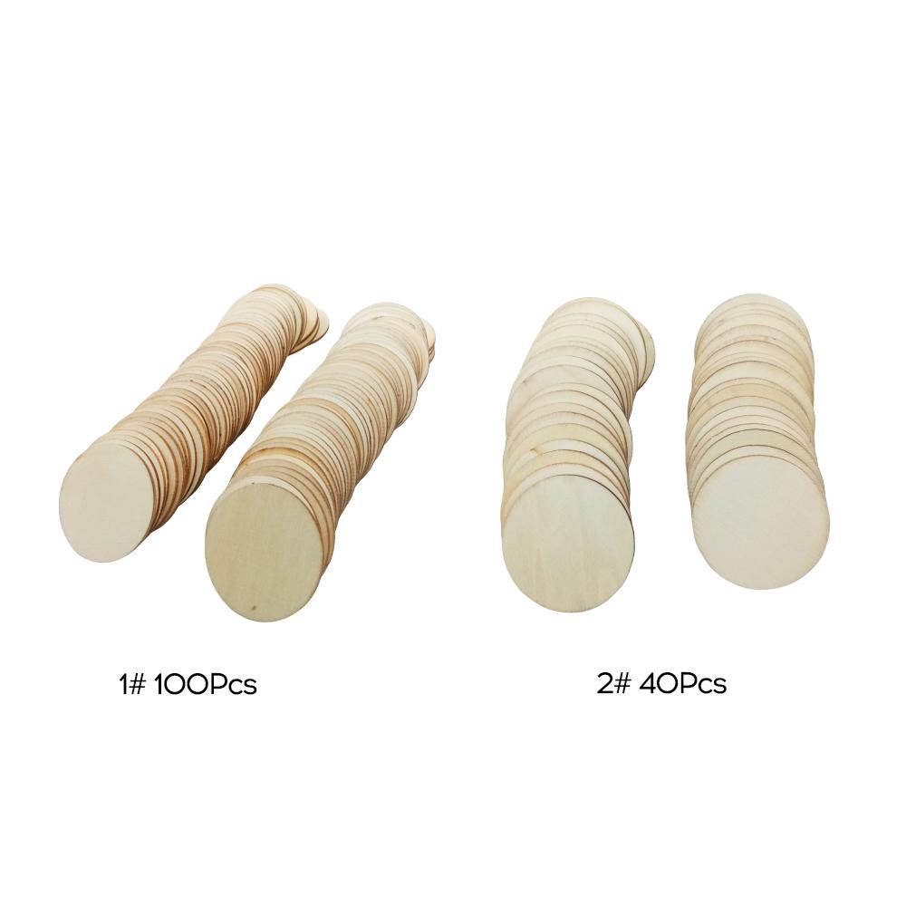 40ks 50mm dřevěných kruhů kulatých svatebních řemesel na výrobu scrapbookingu