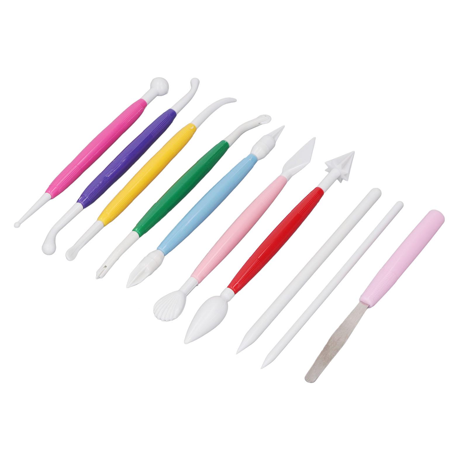 

Набор из 10 штук Инструмент для украшения торта Ручной инструмент Пластиковый набор ручек для гравировки для украшения мастики для выпечки