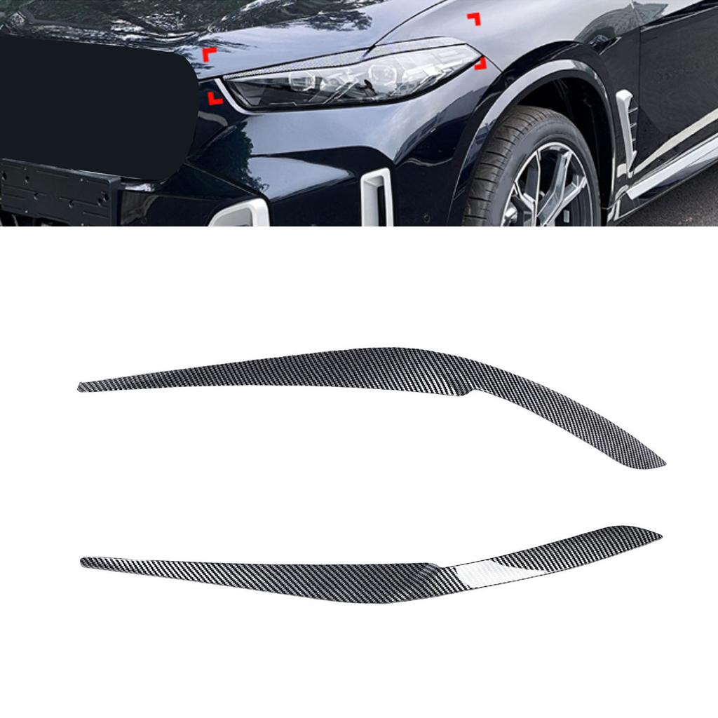 Pair of Front Headlight Eyebrow Left Right Headlamp Eyelid Cover Trim Replacement for X5 G05 X6 G06 LCI