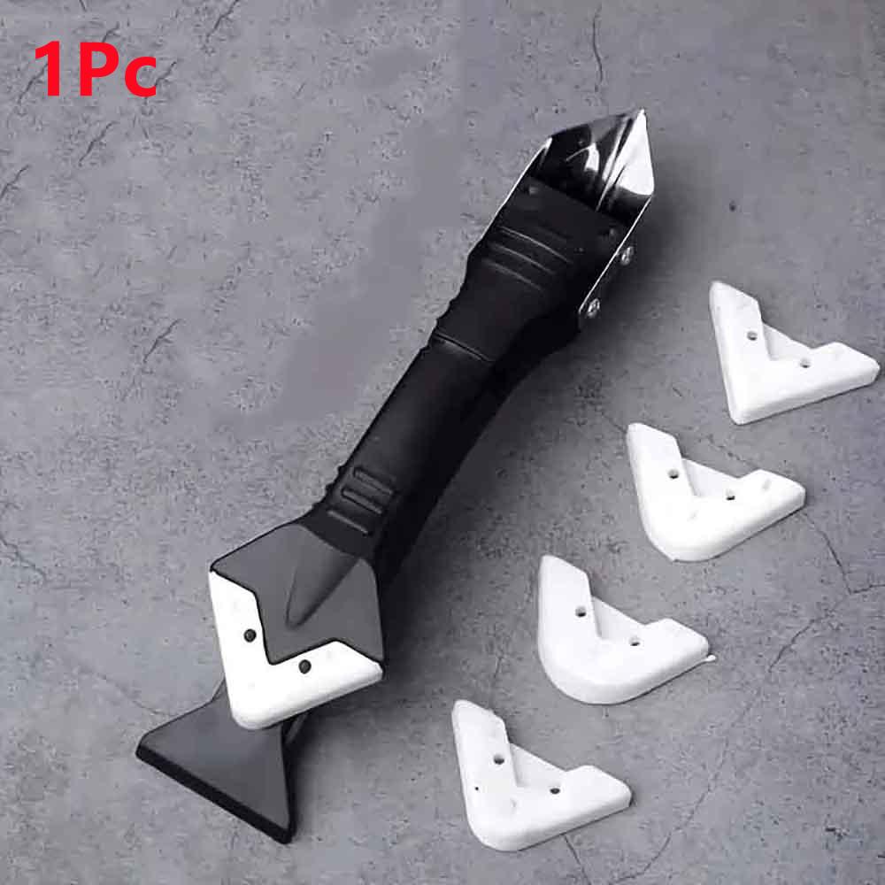 

5 in 1 Metal Head Shovel Glue Tool Silicone Spatula, Caulk Remover, Grout Removal, Sealant Finishing, Corner Scrap Grout Scraper