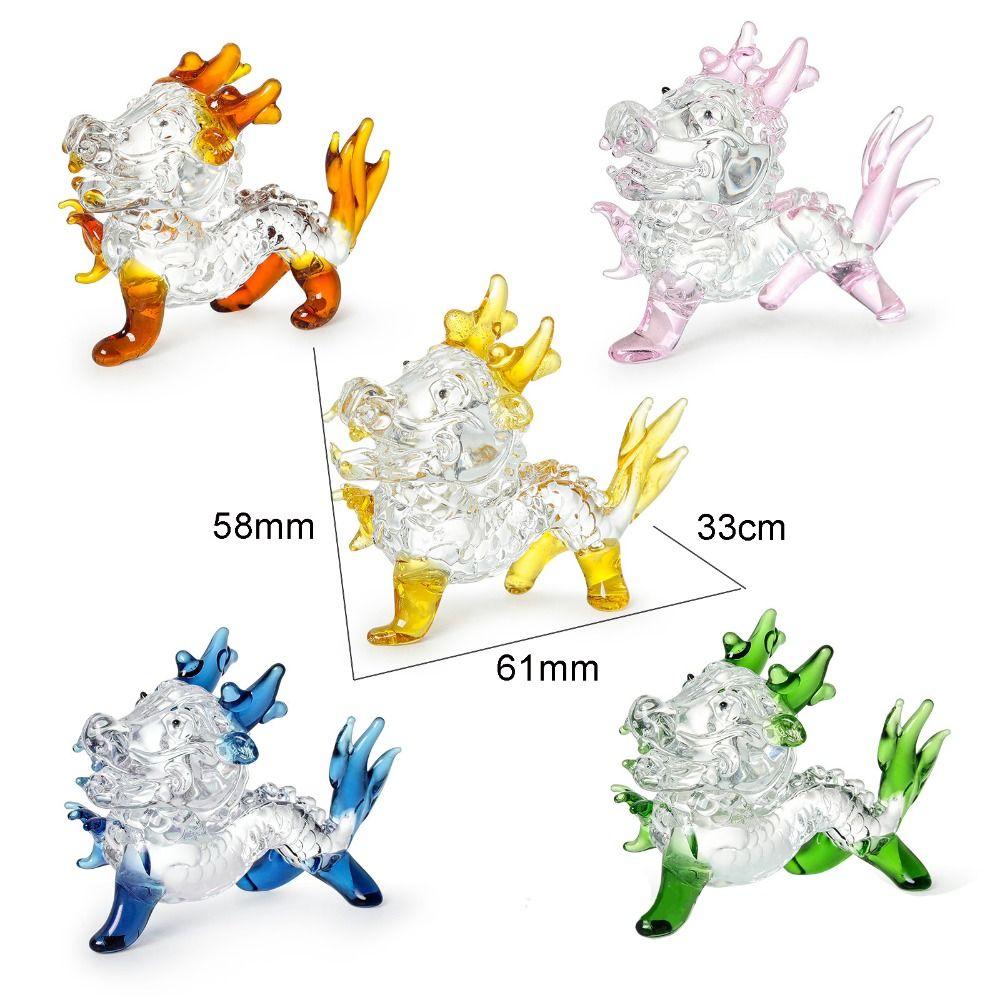 Table Ornaments Crystals Dragon Figurine Glass Dragon Statue Cute Dragon Miniature  Home Decor
