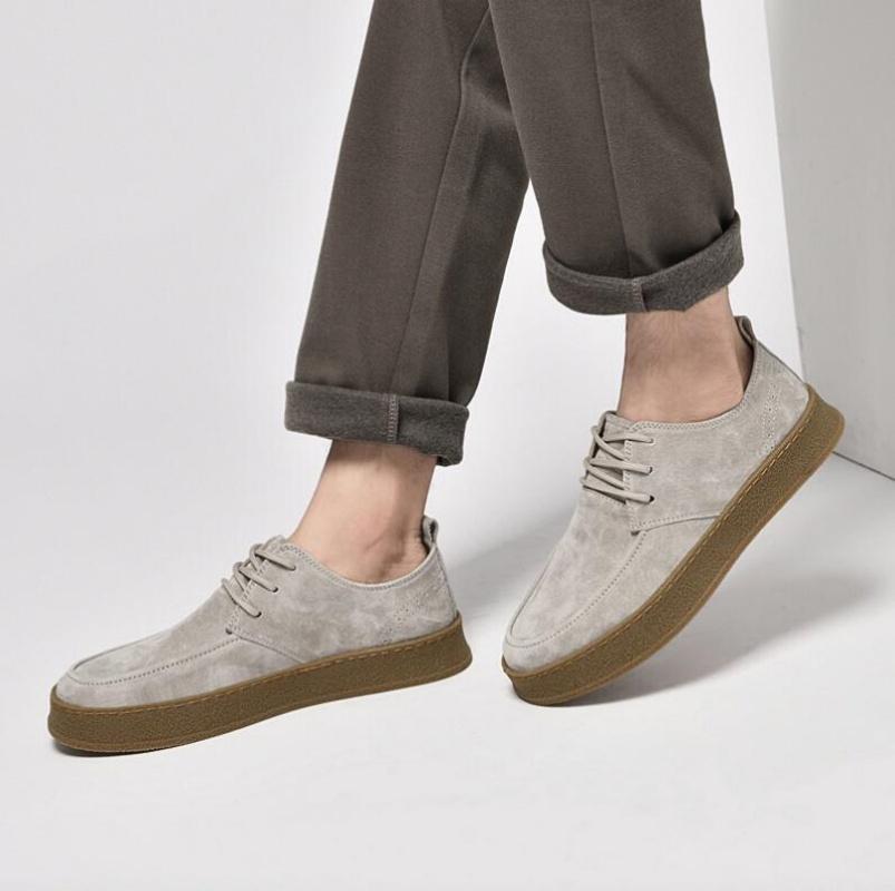 Fashion Fashion Vintage Men Leather Shoes Casual Handmade Tooling High Top Round Toe Lace-Up Skate Shoes Men Flat Designer Shoes