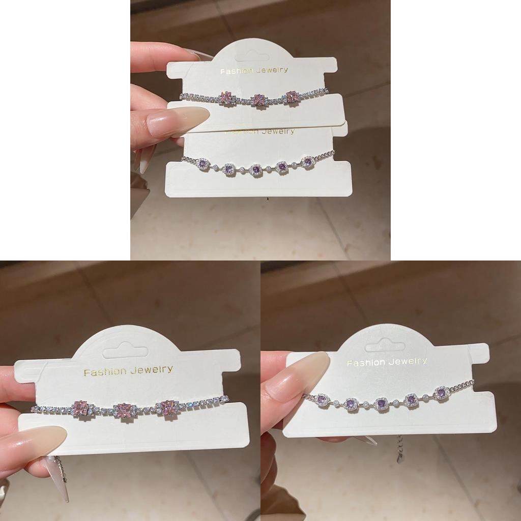 Copper Zircon Stone Charm Bracelet For Women In Light Luxury Fashion Style