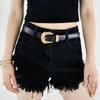 Stylish Buckles Belt Ladies Western Styles Waist Belt Durable Leather Waistband for Versatiles Styling