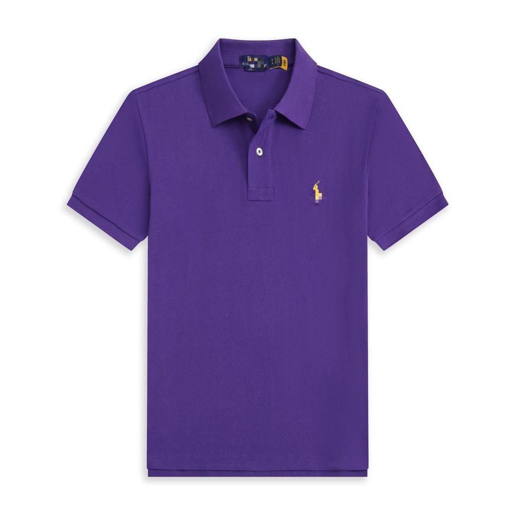 Polo a maniche corte da uomo con logo cavallo ricamato T-shirt casual