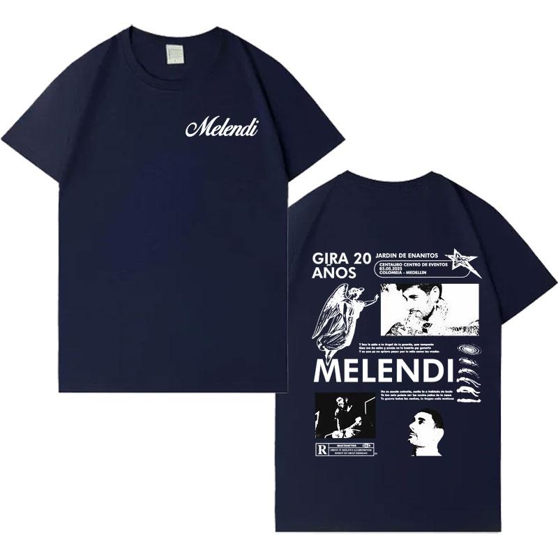 Singer Melendis Harajuku New Album TShirts Men High Quality T Shirts Cotton Casual Y2K Short Sleeve Hot Sale Clothes Teenagers