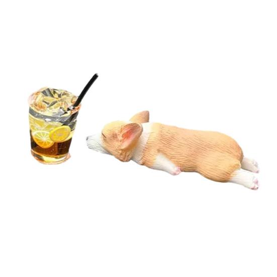 Ozdoba do auta Corgi Roztomilý Mini Spící Corgi Dekorace do auta Ozdoba na středovou konzoli Dárek pro milovníky aut a domácích mazlíčků
