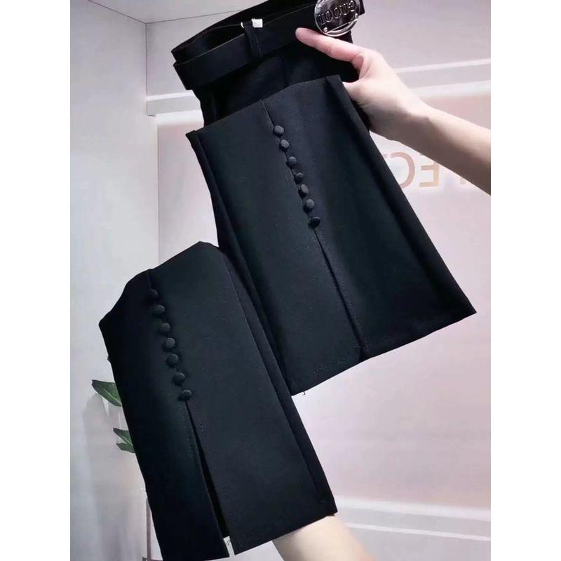 

Split Stretch Spring and Autumn Slim Fit All-Matching Straight Small Suit Pants Black 9 5XL(About 76.50 kg-81.00 kg recommended)