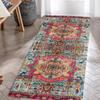 VIKAMA Bohemian Corridor Area Rug Vintage Pattern Corridor Balcony Floor Mat Anti-Slip Kitchen Bedroom Long Rug Home Decoration